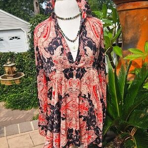 Free People Bohemian Paisley Tunic/Blouse